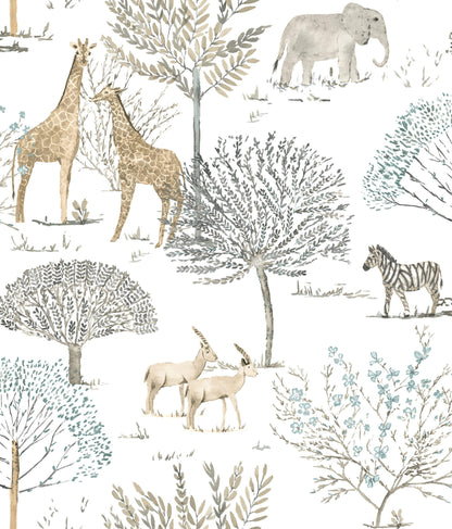 York On The Savanna Safari Wallpaper - Neutral